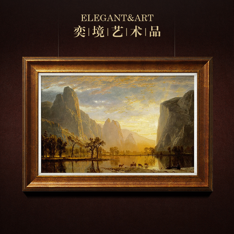 Landscape European style Living room Oil painting Painting American Landscape Scenery Decoration Painting Dining Hall Xuanguan Mural Paintings Hope Valley