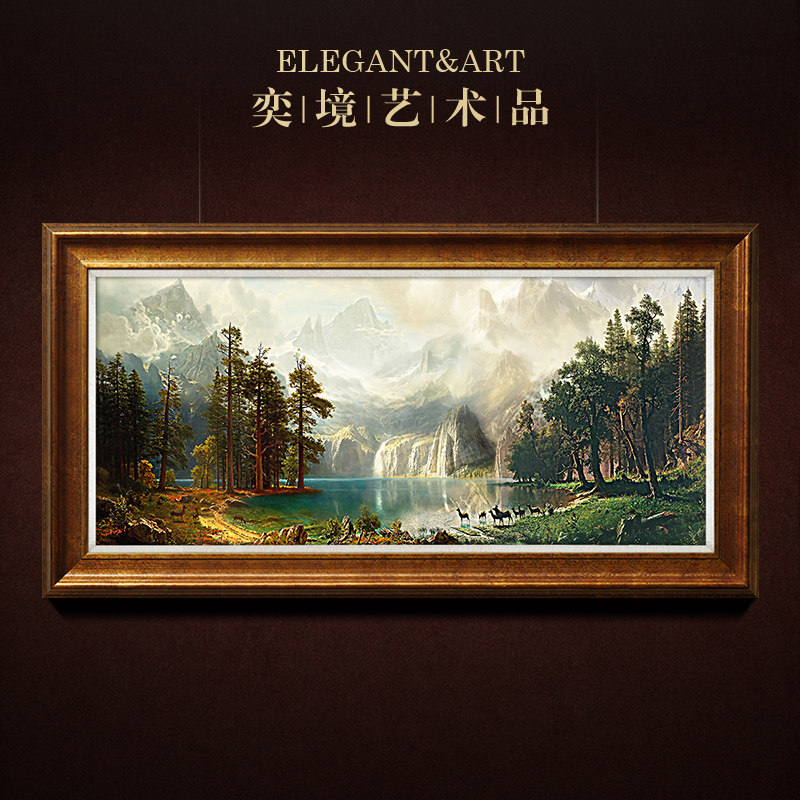 Yijing European style living room decoration painting sofa background wall American style atmospheric landscape oil painting hanging painting retro cornucopia