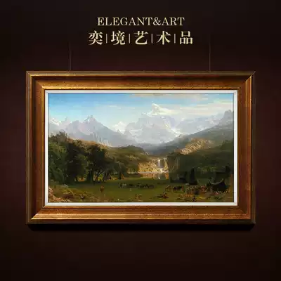 World famous painting European style living room decoration painting Jane European oil painting atmospheric landscape hanging painting American Rockies