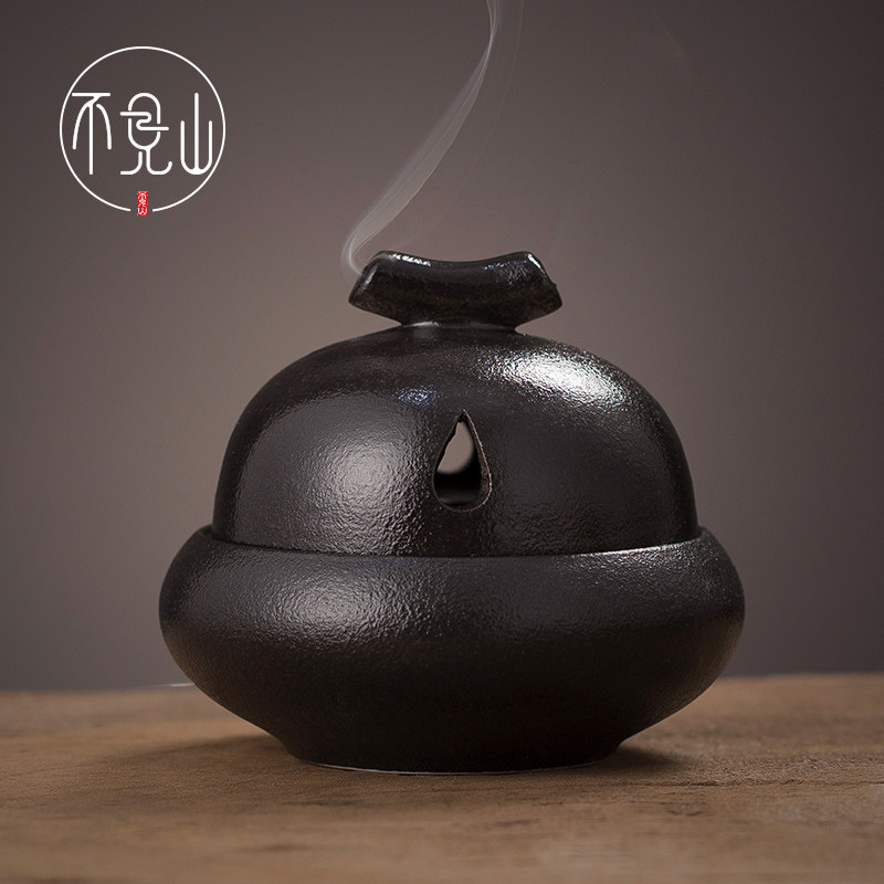 Ceramic small incense stove Home Indoor ring incense stove Book room Tea Road Incense Burning Incense Stove Home Retro Line Incense incense Incense Stove