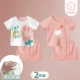 Meng Bear+Huahua Rabbit/2 штуки [набор с коротким рукавом]