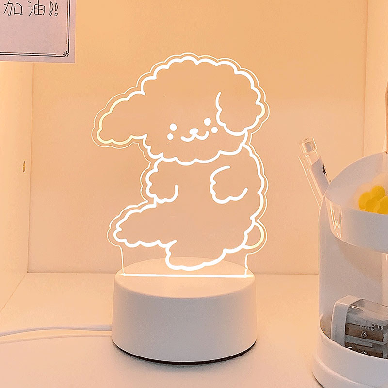 [Xiaobai] (White / Yellow / Warm)Night light girl student Bedside Desk lamp dormitory sleep bedroom sleep room Atmosphere lamp Creative gifts customized logo