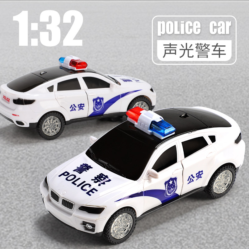 Child Police Car Toy Model Emulation Small Car Model Boy Back Force Baby Cop Sports Car 110 Toy Car