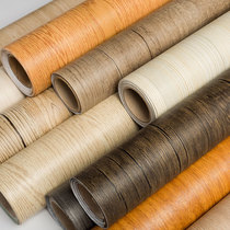 Wood grain wallpaper wallpaper Self-adhesive waterproof moisture-proof Wardrobe Sub Door Patch Renovated stickers Imitation Wood 100 m Wholesale