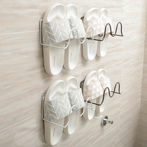Toilet Slippers Rack Bathroom Shoe Rack Wall-mounted Nail-Free Toilet Door Rear Simple Shoe Rack Home Free-To-Punch Hanging Shoes