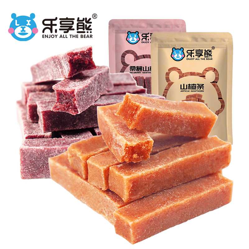 Enjoy Bear Hawthorn Strips 500g * 2 mulberry Hawthorn Strips Dry No Additive Sugary Non-Bulk Baby Snacks