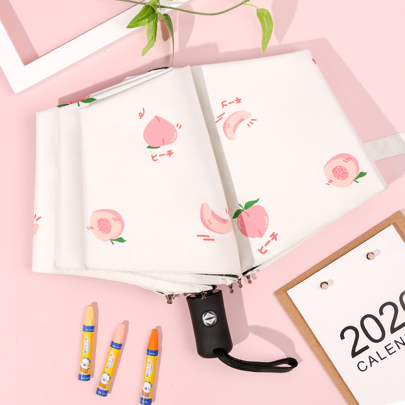 Fully automatic clear umbrella dual-use small freshener folding sun umbrella female student sunscreen anti-UV sunshade