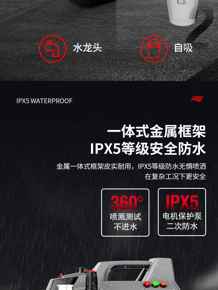 Автомойка 洁普斯f33家用商用长枪版高压洗车机 铜泵感应电机家用便携洗车机 Jie Phillips