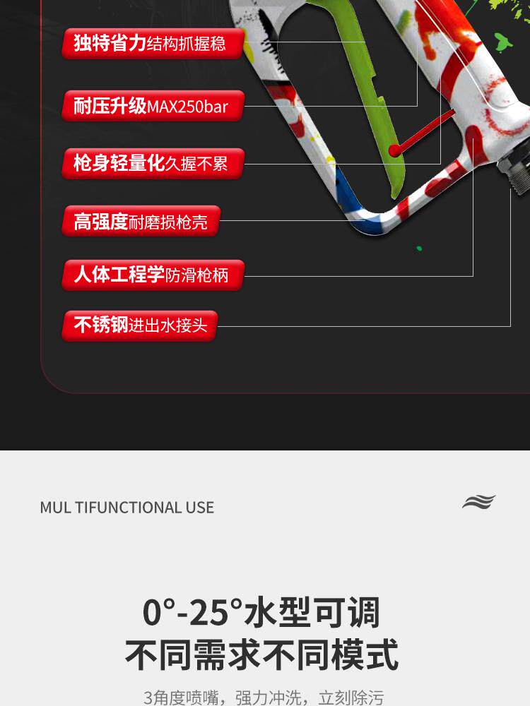 Автомойка 洁普斯f33家用商用长枪版高压洗车机 铜泵感应电机家用便携洗车机 Jie Phillips