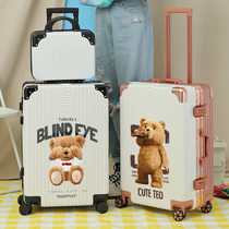 Xiaomi fine Teddy Bear graffiti suitcase woman 20 inch small pull box 2022 new password suitcase male