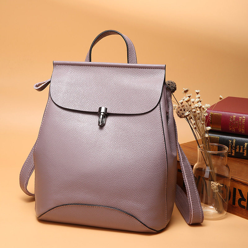 Simple retro bag women's backpack genuine leather 2022 new soft leather cowhide shoulders Messenger women's backpack fashion - Taobao