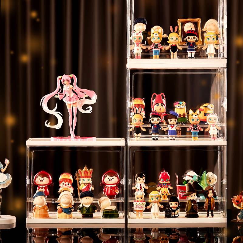 Hands-on display case acrylic display case transparent plastic rectangular dust cover small toy cabinet display shelf-Taobao
