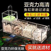 Fish tank drip box rack filter dry and wet separation filter box set up and down small acrylic inner hanging aquarium three-in-one
