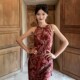 French resort style retro printed halterneck dress for women in summer, high-end, slim and elegant long skirt