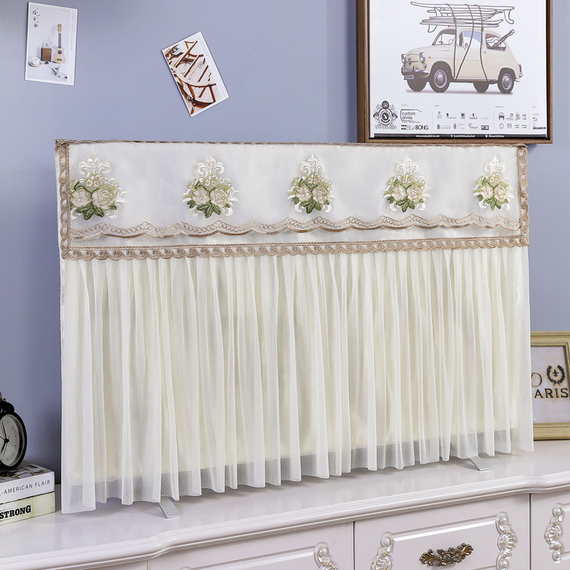 High-grade lace LCD TV cover dust cover 55 inch wall-mounted dust cover 65 inch boot does not take 32 simple