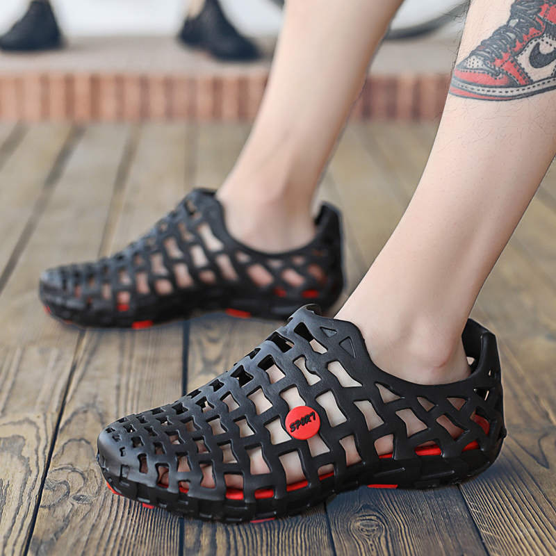 555 Black Red & Standard YardsQuick drying Wading shoes male Upstream shoes light Men's and women's shoes ventilation non-slip outdoors Amphibious shoes Beach shoes male