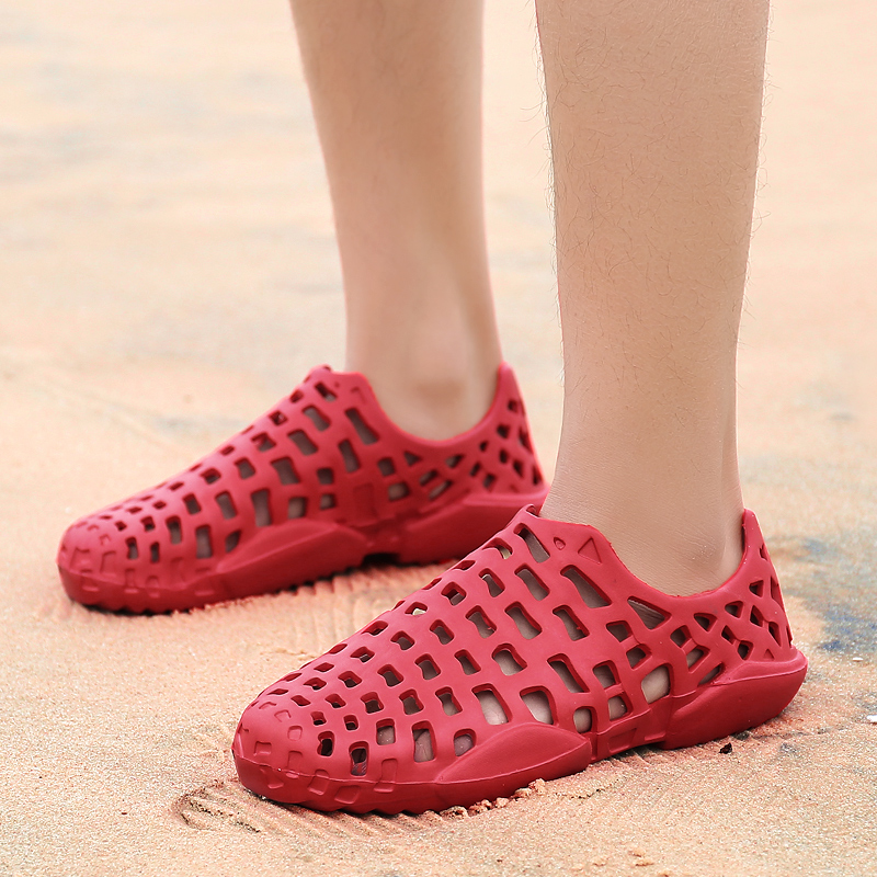 8033 Red & Standard SizeQuick drying Wading shoes male Upstream shoes light Men's and women's shoes ventilation non-slip outdoors Amphibious shoes Beach shoes male