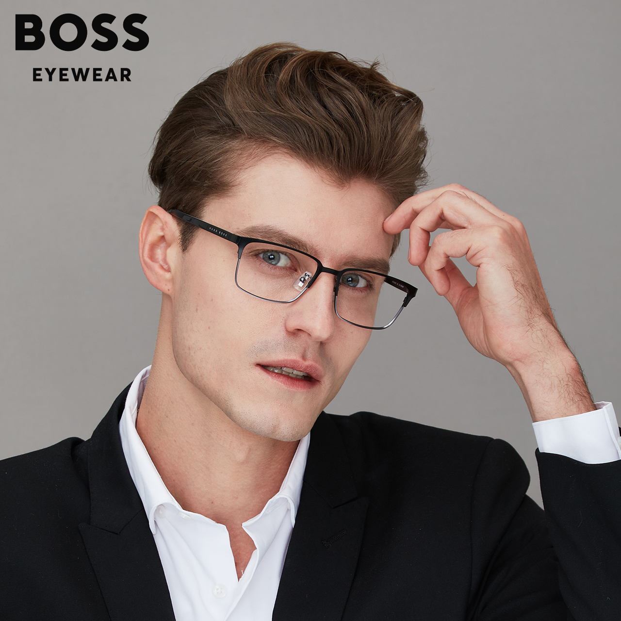 Hugo Boss 雨果·博斯 钛合金方框眼镜架+目戏 1.67防蓝光镜片 天猫优惠券折后￥449顺丰包邮（￥699-250）可6期免息