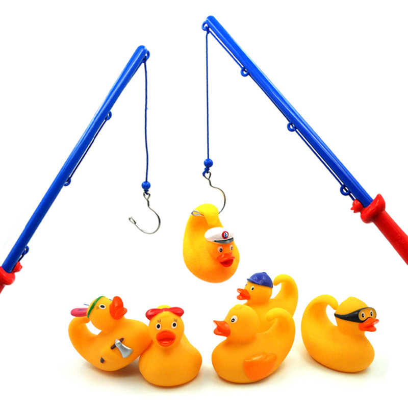 Bathing Toys Fishing small Ducks Children Floating Cognition Parenting Puzzle Drama Water Little Yellow Duck to pretend to be a home wine