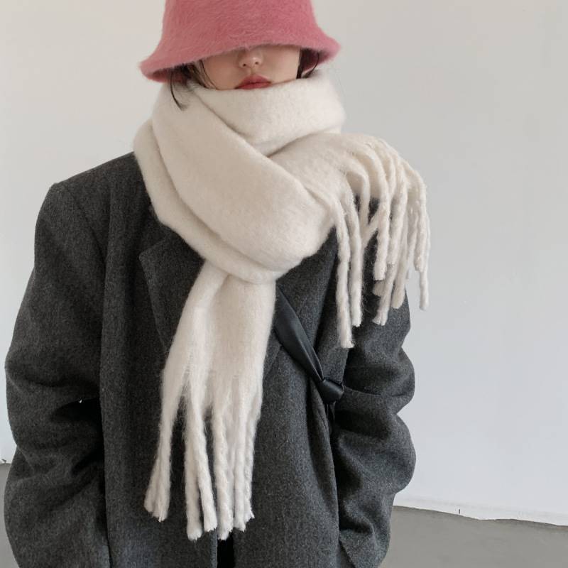 Warm scarf thickening and thickening female 2022 autumn and winter new Han edition student hundred and feather around the neck