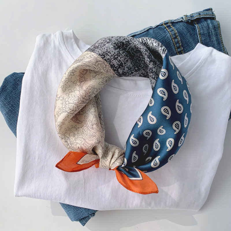 South Korean tennis red scarves 100 hitch a spring and autumn style with fashion little long strips square towels with silk scarves and women's summer thin