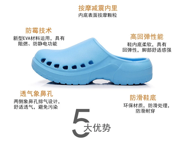 Operating room Baotou Crocs for men and women, medical protective breathable surgical doctors and nurses laboratory slippers