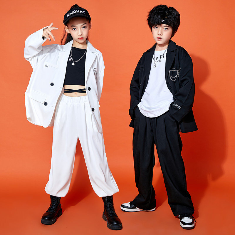 Children's Street Dance Tide Suits Toddlers Hiphop Performance Walking Show Stage Western Suit Suits for Men and Women Jazz Dancing Performance