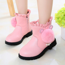 3-12 years old girls short boots 2019 new winter 6 middle and large children 7 middle tube boots 8 primary school students 9 pink 9 leather shoes 10