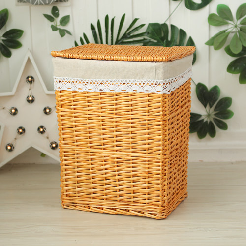 Japanese storage basket dirty clothes basket wicker rectangular dirty