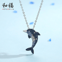 Dolphin necklace female sterling silver Japanese and Korean version temperament simple student forest department wild clavicle chain to send girlfriend birthday gift