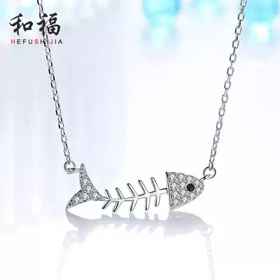 Mermaid foam dolphin tail necklace female sterling silver Japanese and Korean version of the student forest department simple temperament wild chic clavicle chain
