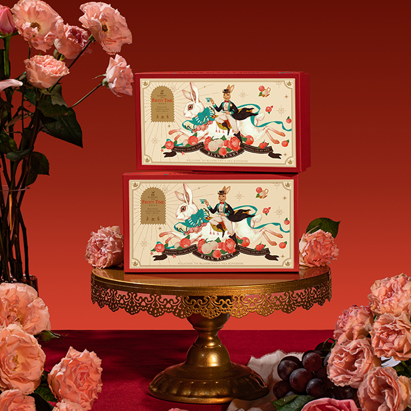 (Two-pack) Bran Rabbit Blanbunny Fruit Time Gift Box, Rum Fruit Camellia Tea Gift Box, Souvenir