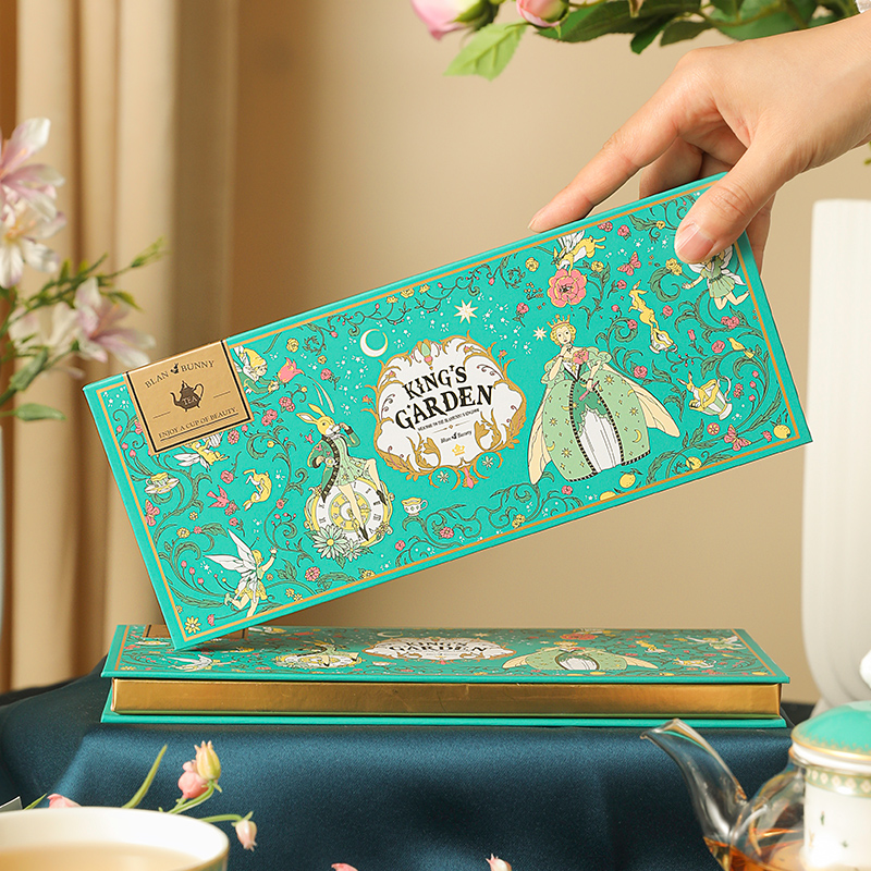 blanbunny tea brick spring and summer scented tea gift box four flavors tangerine peel white tea rose oolong tea