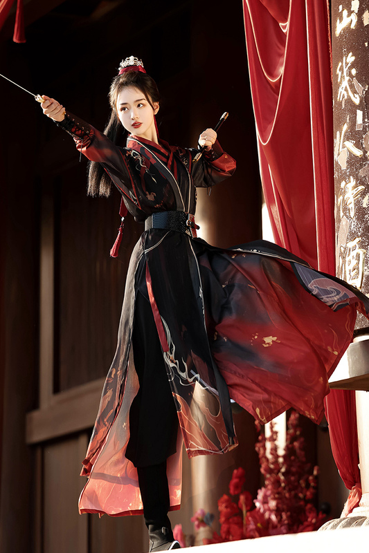 Inkalei's Original Improved Han-Style Men's and Women's Chivalrous Song-Style Cross-Collar Long Shirt, Martial Arts Ancient Costume Hanfu Inkalei's Original Improved Han-Style Men's and Women's Chivalrous Song-Style Cross-Collar Long Shirt, Martial Arts Ancient Costume Hanfu