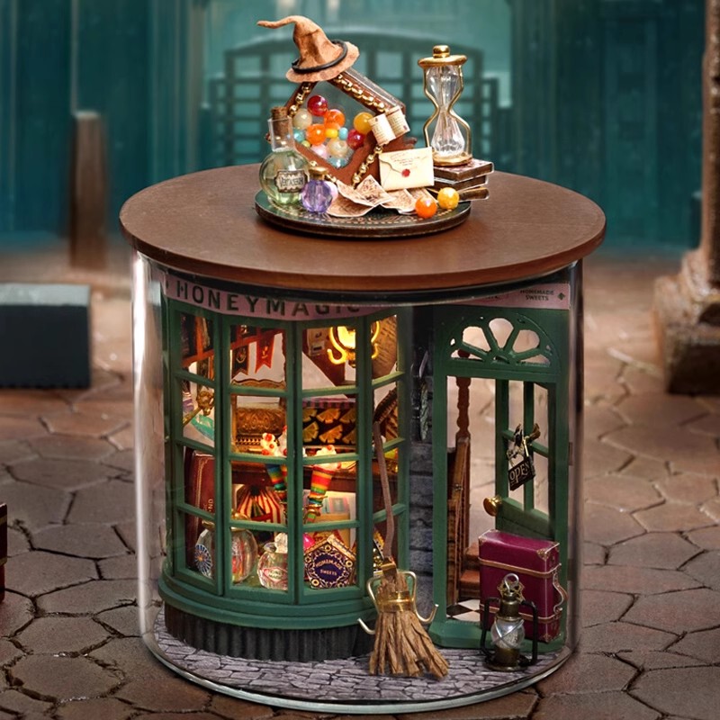 3D Stereo Puzzle Magic Dream Bottle DIY Small House Wooden Hand-Assembled Toy Bookend Birthday Gift for Women