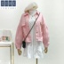 . 2020 mùa xuân mới Loose Hiện Thin Bubble Sleeve Badge ngắn Powder Denim Jacket nữ Jacket Lên trên 