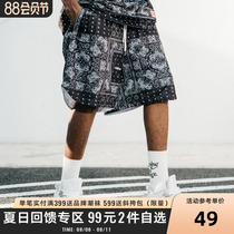 PRBLMS tide brand cashew flower LOGO totem full print mesh casual beach shorts mens summer tide versatile five-point pants