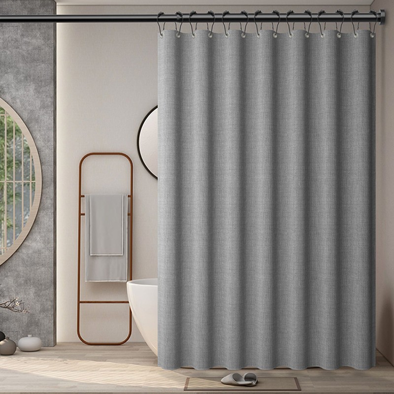 Bathroom bathroom tarpaulin shower curtain set punch-free perforation shower anti-mildew partition curtain high-grade dry and wet separation curtain