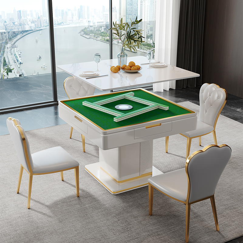 Table mahjong table integrated household dual-use mahjong machine fully automatic electric modern light lavish with chair 2022 new-Taobao