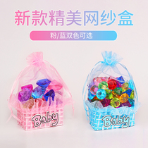 Acrylic plastic big diamond kindergarten reward little girl birthday gift DIY children beaded gem toy