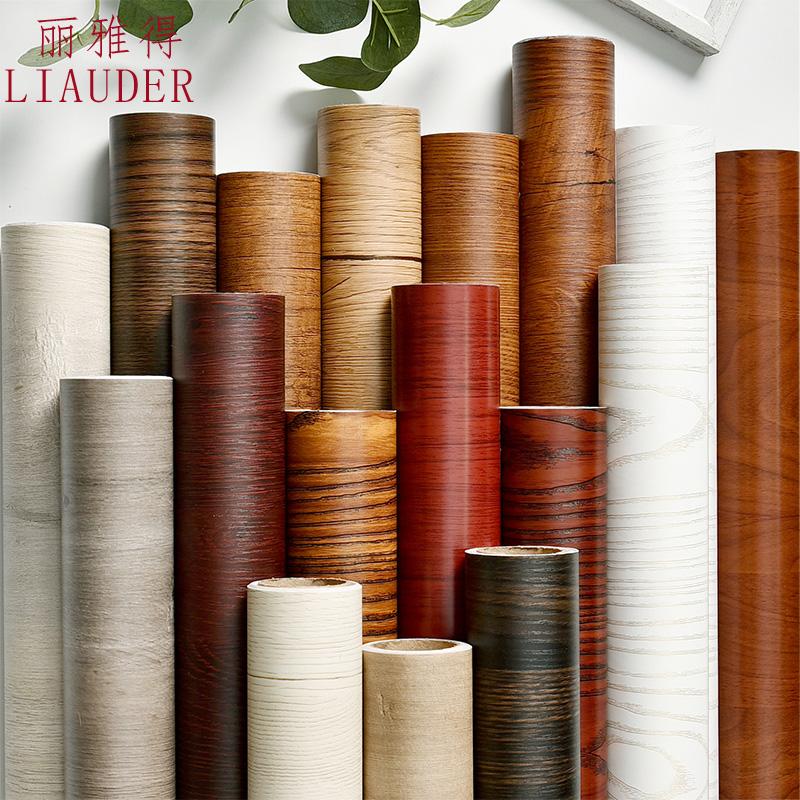 Wallpaper simulation wood grain thickened clothes cabinet desk overall closet door furniture Home Furniture Cabinet Renovated Stickers Waterproof Self-Labeling Wallpaper
