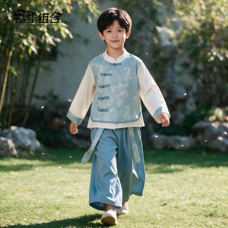 Children's New Chinese Style Tang Suit Mid-Autumn Festival Kindergarten Performance Set 2026 New Model Boys' Hanfu Gentleman Ancient Costume Children's New Chinese Style Tang Suit Mid-Autumn Festival Kindergarten Performance Set 2026 New Model Boys' Hanfu Gentleman Ancient Costume