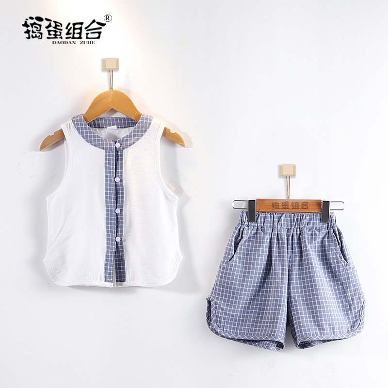 Children's sleeveless vest suit Boys Han clothing old master Chinese style Tangling boy baby's dress