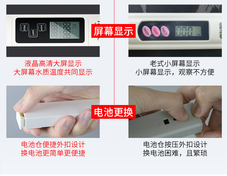 进口芯，大屏幕，水质好坏一目了然：卡求 钻芯 TDS多功能水质检测笔 券后9.9元包邮 买手党-买手聚集的地方