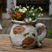 American Fields Garden Pottery Jar Flower Pot garden Kettle Decorated Retro Courtyard Multi Meat Potted Terrace Florator Terrace to build a view