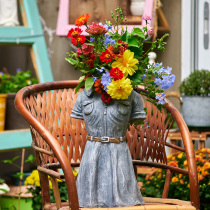Denim long skirt Cement large flower pot creative decoration Home decoration personality living room balcony courtyard garden decoration