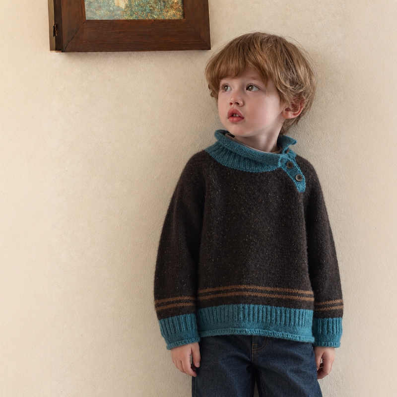 Boys' Sweaters, Kidsren's Knitwears, Autumn and Winter Clothing, 2026 New Style, Light Retro Color-Blocked Tops, Super Nice Clothes for Babies