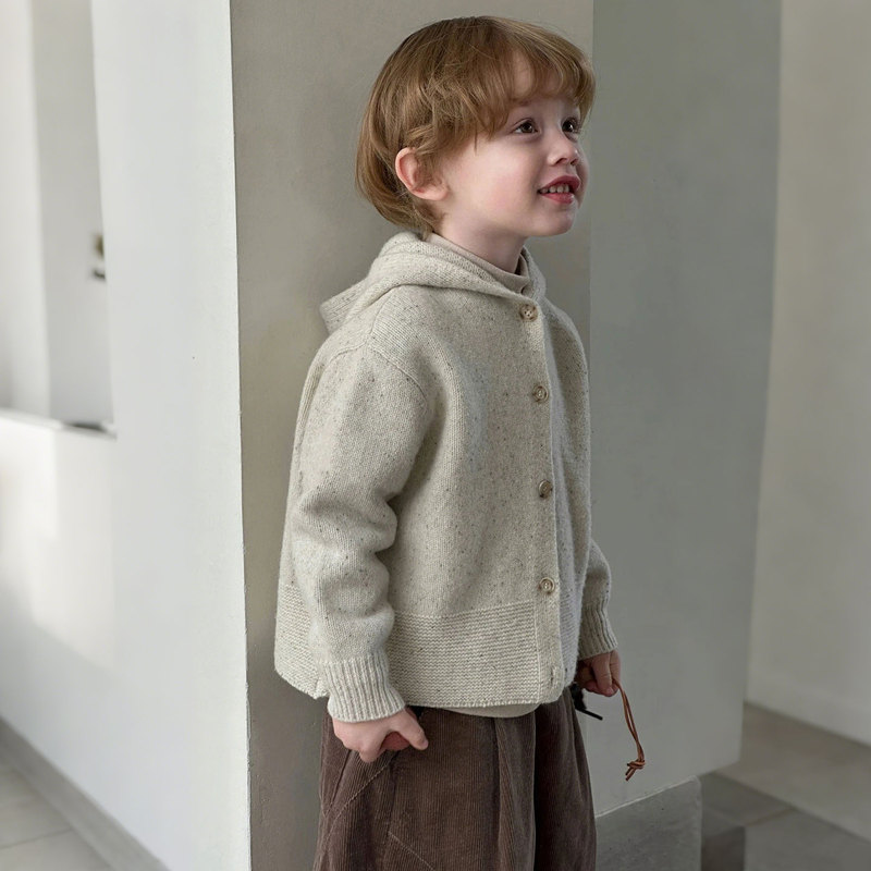 Boys' Sweater Children's Jacket Autumn 2026 New Thin Old Money Style Knitted Cardigan Baby Super Cute Top
