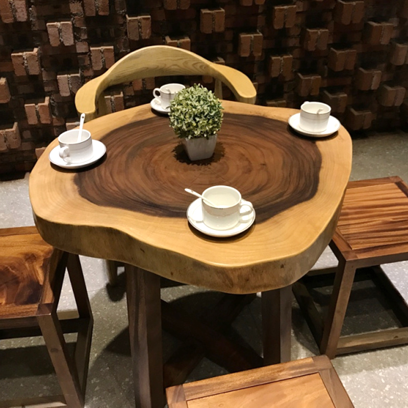 Walnuts Ukim Wood Solid Wood Large Plate Table Whole Log Tea Table Edge A Few Tea Table Tea Table Small Round Table Balcony Disc