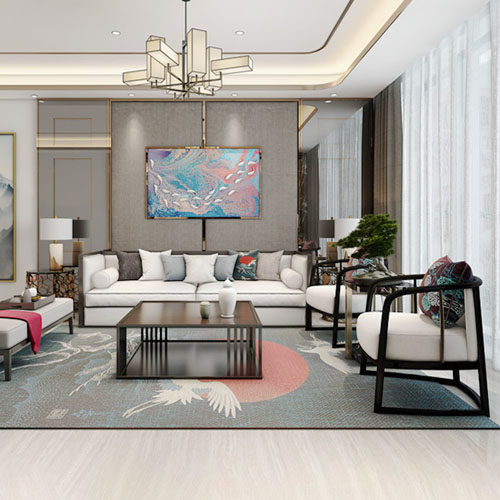 New Chinese full solid wood sofa Living room Combined sample board Room beauty salon hotel light extravagant size family furniture custom-made